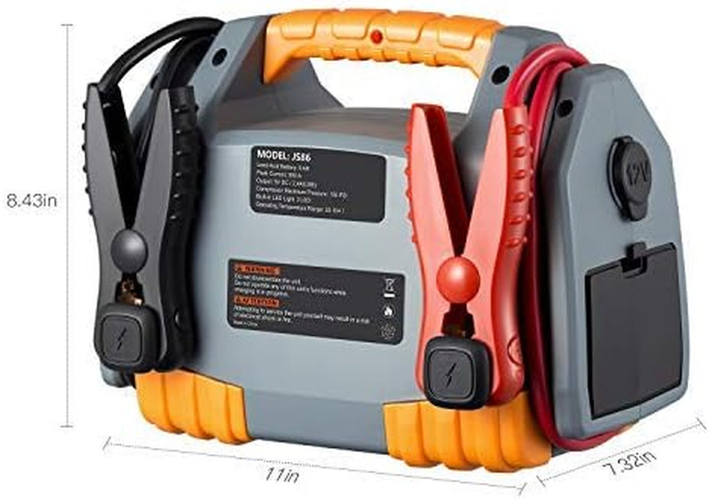 Jump Starter with 150 PSI Tire Inflator/Air Compressor,900 Peak Amps Power Station 