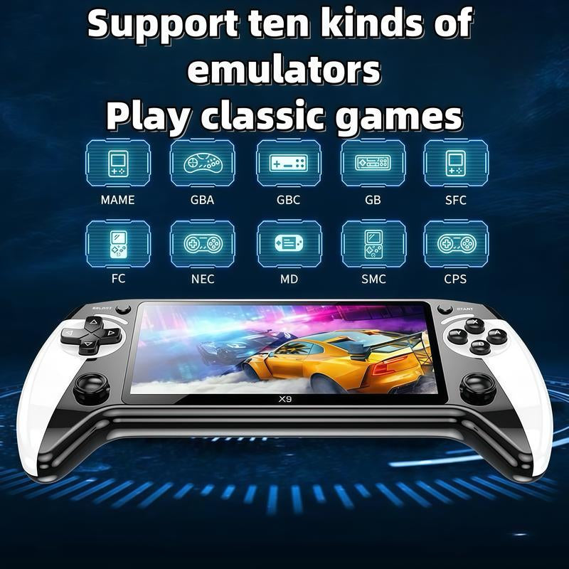X9 Portable Handheld Game Console - Rechargeable, 10 Built-In Emulator Games, Perfect for Home & Travel!