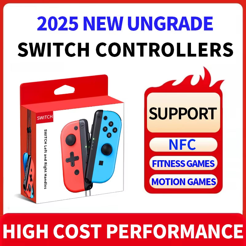 Wireless Joypads Switch Controller Compatible with Nintendo Switch, OLED, and Lite - Supports NFC and Fitness Ring