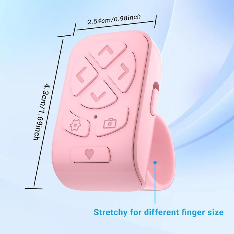 LOCTHAL 3-in-1 Wireless Remote Control for TikTok Scrolling, Kindle Page Turning, and Camera Shutter - Universal Bluetooth Clicker for iPhone, Android, and iPad - Enhance Your Reading and Selfie Experience - Pink