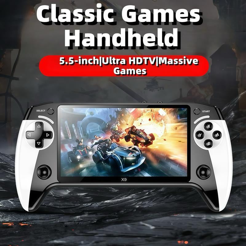 X9 Portable Handheld Game Console - Rechargeable, 10 Built-In Emulator Games, Perfect for Home & Travel!