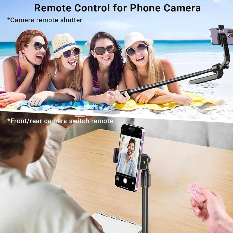 LOCTHAL 3-in-1 Wireless Remote Control for TikTok Scrolling, Kindle Page Turning, and Camera Shutter - Universal Bluetooth Clicker for iPhone, Android, and iPad - Enhance Your Reading and Selfie Experience - Pink