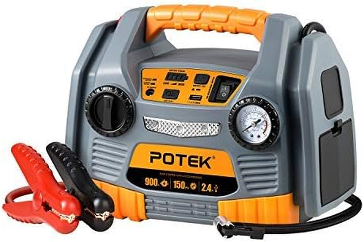 Jump Starter with 150 PSI Tire Inflator/Air Compressor,900 Peak Amps Power Station 