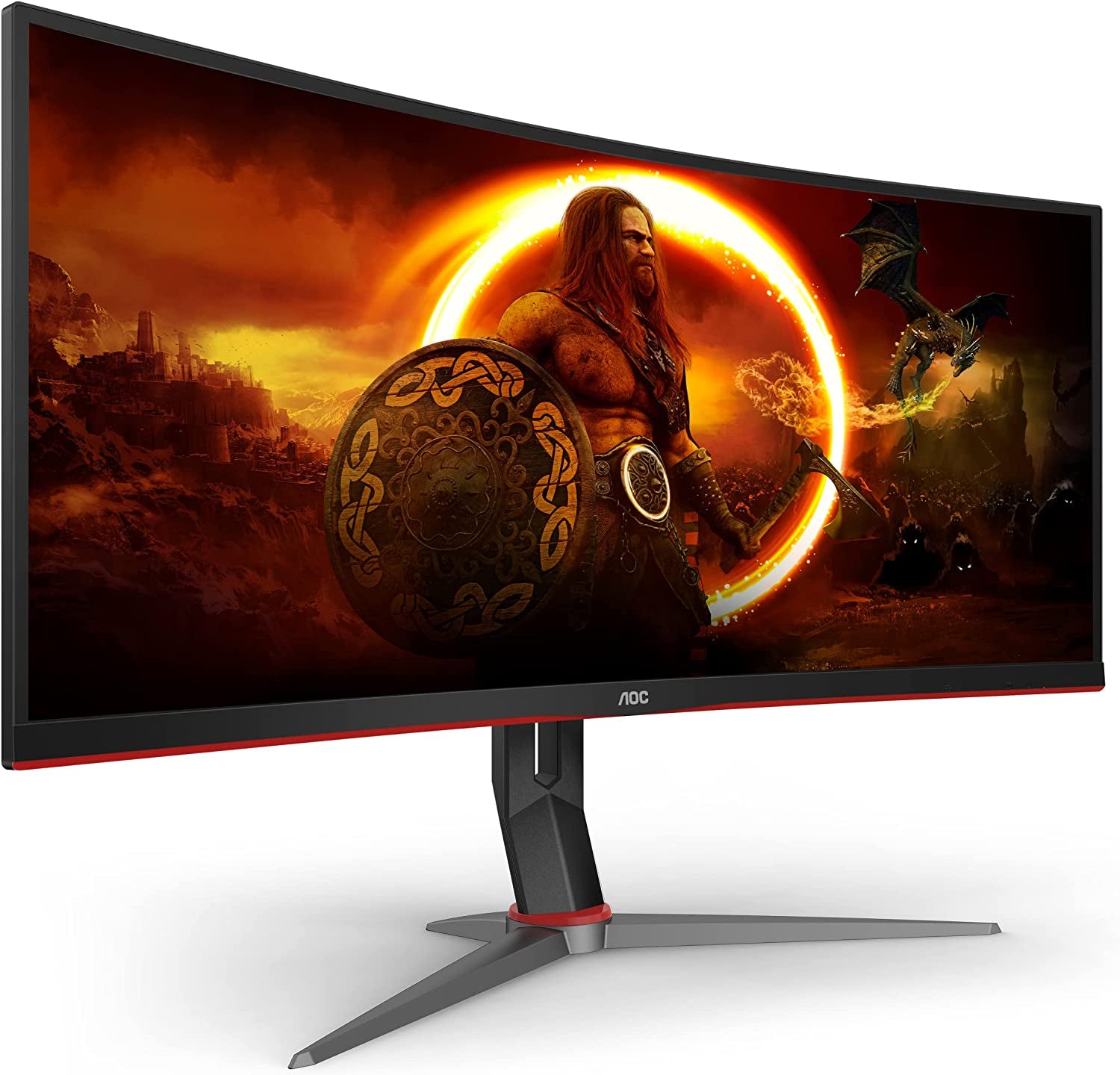 Experience Ultimate Gaming with the CU34G2X 34" Curved Ultrawide QHD Monitor - 1ms Response, 144Hz Refresh Rate, and Height Adjustable Design!
