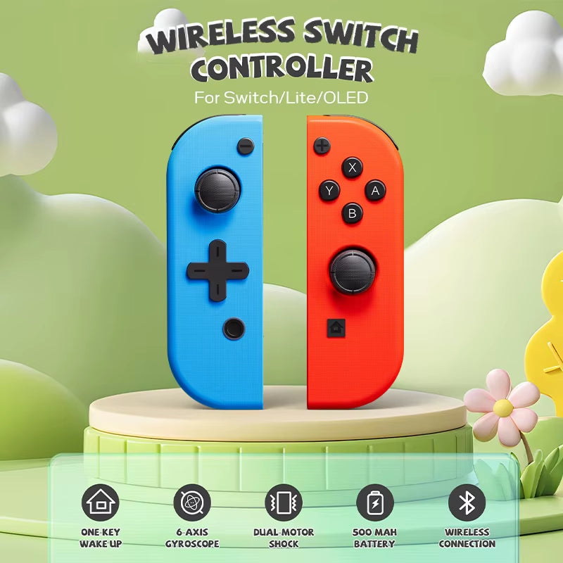 Wireless Joypads Switch Controller Compatible with Nintendo Switch, OLED, and Lite - Supports NFC and Fitness Ring