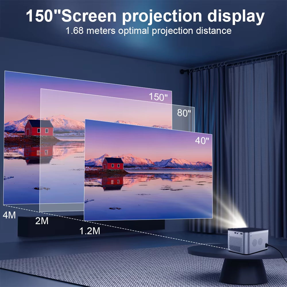 Experience the Future of Home Theater with the Android 11 4K Smart Projector - 580ANSI, 1920x1080P Full HD, Wifi6 & BT5.0, Voice Control Ready!