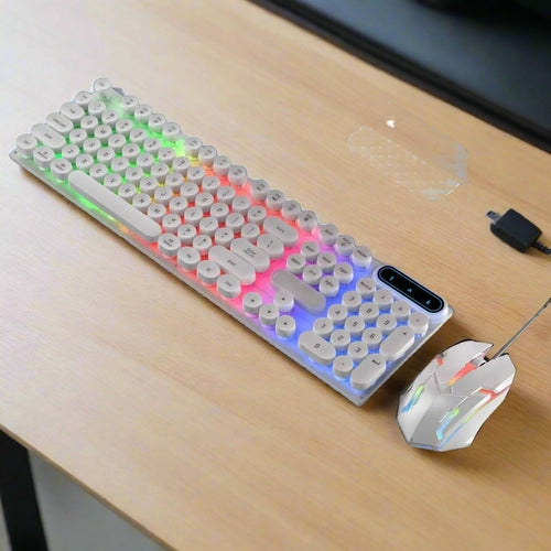 USB Wired Light Up Gaming Keyboard and Mouse Set